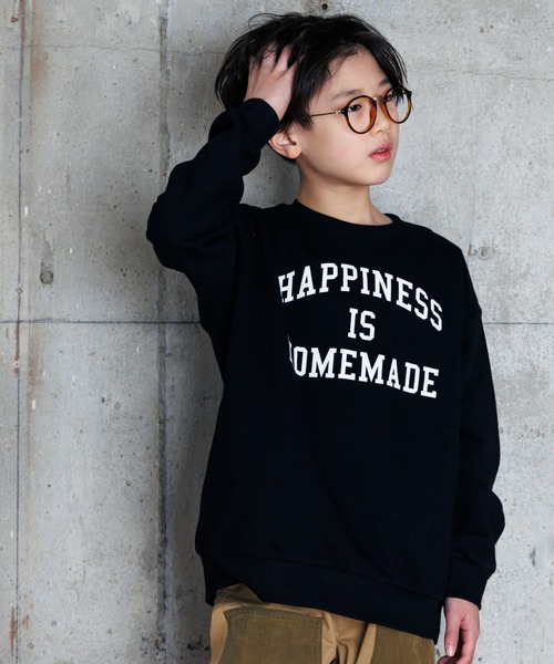 MAKE YOUR DAY（メイクユアデイ）の「HOMEMADEロゴファミリー裏毛トレーナー■150.160cm（スウェット・キッズ・ミント/ライトグレー/ブラック・160/150）」の2枚目の写真