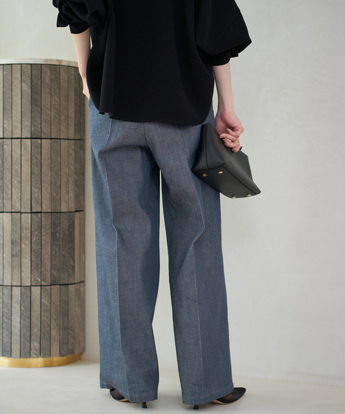 Plage プラージュ DENIM SEMI FLARED パンツ グレー セール】Semi Flared デニムパンツ（デニムパンツ）｜Plage