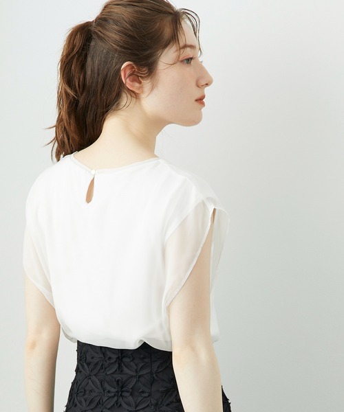 12Twelve Agenda（トゥエルブ　アジェンダ）の「シアーロゴTシャツ（Tシャツ/カットソー・レディース・オフホワイト/ブラック・M）」の6枚目の写真