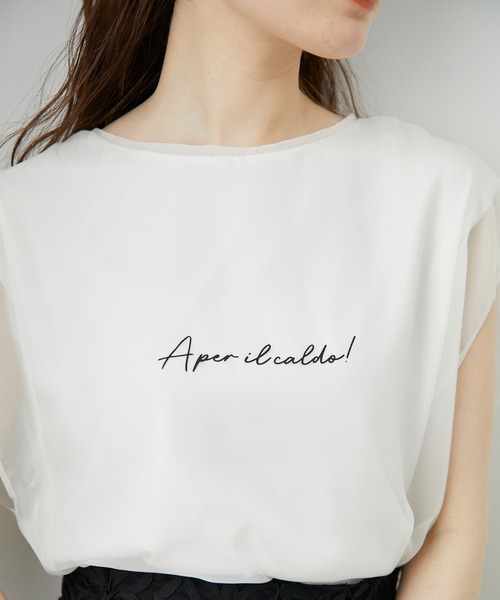 12Twelve Agenda（トゥエルブ　アジェンダ）の「シアーロゴTシャツ（Tシャツ/カットソー・レディース・オフホワイト/ブラック・M）」の7枚目の写真