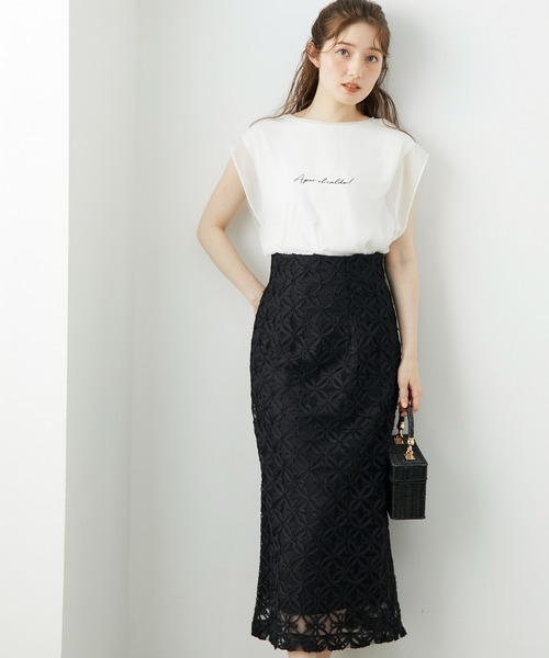 12Twelve Agenda（トゥエルブ　アジェンダ）の「シアーロゴTシャツ（Tシャツ/カットソー・レディース・オフホワイト/ブラック・M）」の9枚目の写真