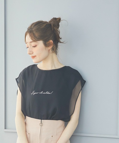 12Twelve Agenda（トゥエルブ　アジェンダ）の「シアーロゴTシャツ（Tシャツ/カットソー・レディース・オフホワイト/ブラック・M）」の12枚目の写真