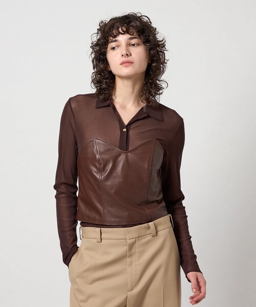 セール】＜6(ROKU)＞レザー ビスチェ（その他トップス）｜6（ロク）の