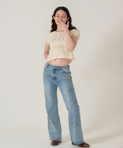 TINA:JOJUN(ティーナジョジュン)の「刺繍入り ウエストリボンブラウス TINA:JOJUN(シャツ/ブラウス・レディース・ピンク/クリーム・M)」の20枚目の写真