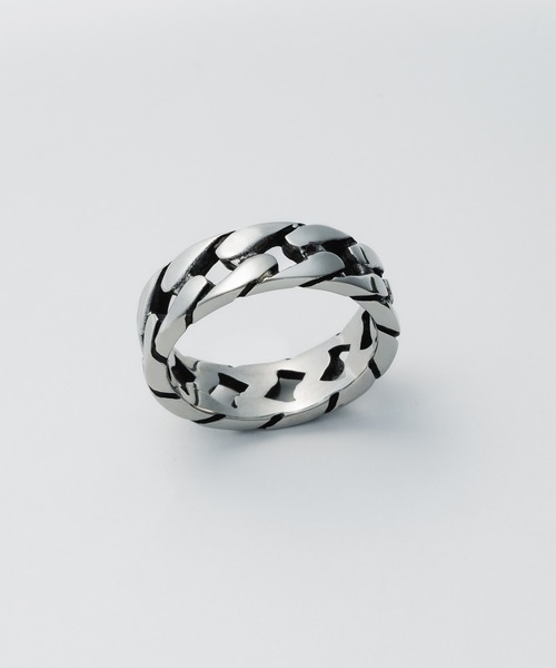 WYZ surgical stainless(ダブリューワイジィーサージカルステンレス)の「【 金属アレルギー対応 】チェーンデザインリング サージカルステンレス(リング・メンズ・シルバー/ゴールド・16号/18号/20号)」の8枚目の写真