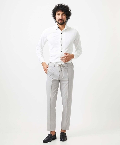 MICHEL KLEIN HOMME (ミッシェルクランオム)の「サッカーストレッチイージーパンツ(スラックス・メンズ・オフホワイト/ブラック/ライトグリーン・MEDIUM/LARGE/X-LARGE)」の13枚目の写真