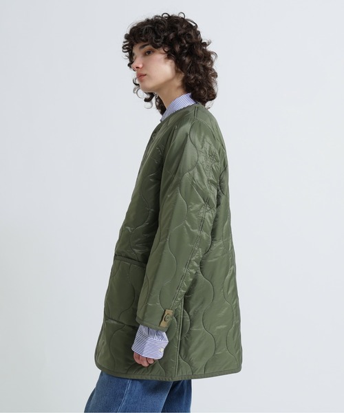 【美品】アヴィレックス　キルティングジャケット　 フード　希少　カーキ　XL 美品AVIREX アヴィレックス キルティング ジャケット Lサイズ カーキ