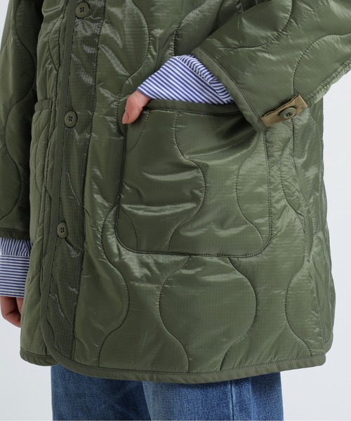 【美品】アヴィレックス　キルティングジャケット　 フード　希少　カーキ　XL 美品AVIREX アヴィレックス キルティング ジャケット Lサイズ カーキ