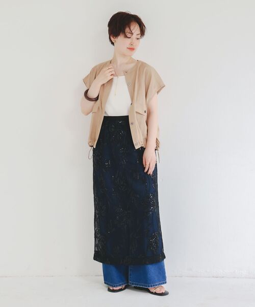 le.coeur blanc(ルクールブラン)の「TORRAZZO DONNAスパンコールスカート(スカート・レディース・ブラック/アイボリー・38)」の10枚目の写真