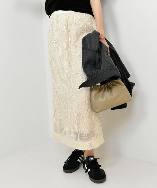 le.coeur blanc(ルクールブラン)の「TORRAZZO DONNAスパンコールスカート(スカート・レディース・ブラック/アイボリー・38)」の12枚目の写真