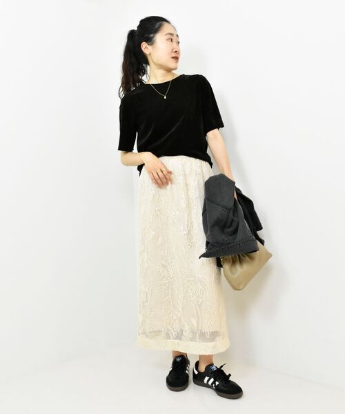 le.coeur blanc(ルクールブラン)の「TORRAZZO DONNAスパンコールスカート(スカート・レディース・ブラック/アイボリー・38)」の15枚目の写真
