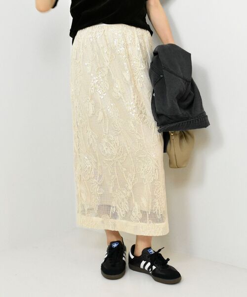le.coeur blanc(ルクールブラン)の「TORRAZZO DONNAスパンコールスカート(スカート・レディース・ブラック/アイボリー・38)」の17枚目の写真