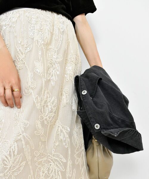 le.coeur blanc(ルクールブラン)の「TORRAZZO DONNAスパンコールスカート(スカート・レディース・ブラック/アイボリー・38)」の22枚目の写真