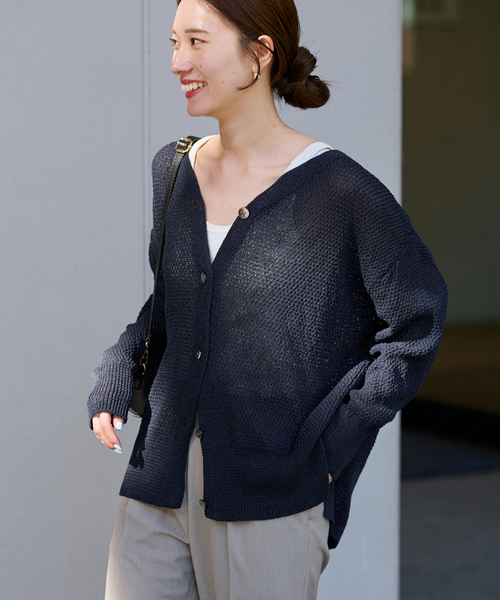 FRAMeWORK(フレームワーク)の「≪追加≫カノコ 2WAY Back開きカーディガン(カーディガン/ボレロ・レディース・アイボリー/モカ/ネイビー・FREE)」の12枚目の写真