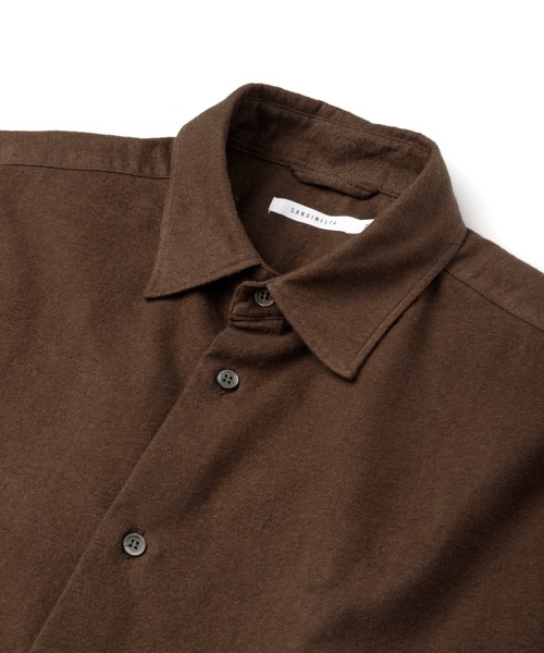 Sandinista（サンディニスタ）の「Vintage Nel Shirt / ヴィンテージ風無地ネルシャツ（シャツ/ブラウス・メンズ・ブラウン/ブラック・LARGE/MEDIUM/SMALL）」の3枚目の写真