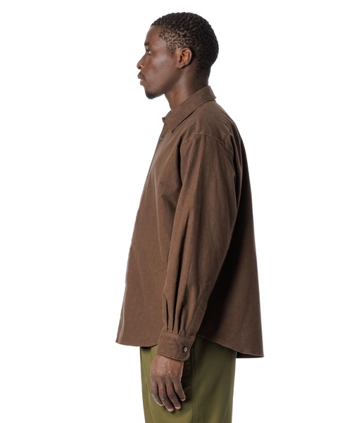 Sandinista（サンディニスタ）の「Vintage Nel Shirt / ヴィンテージ風無地ネルシャツ（シャツ/ブラウス・メンズ・ブラウン/ブラック・LARGE/MEDIUM/SMALL）」の6枚目の写真