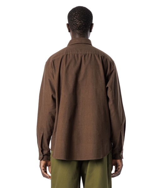 Sandinista（サンディニスタ）の「Vintage Nel Shirt / ヴィンテージ風無地ネルシャツ（シャツ/ブラウス・メンズ・ブラウン/ブラック・LARGE/MEDIUM/SMALL）」の7枚目の写真