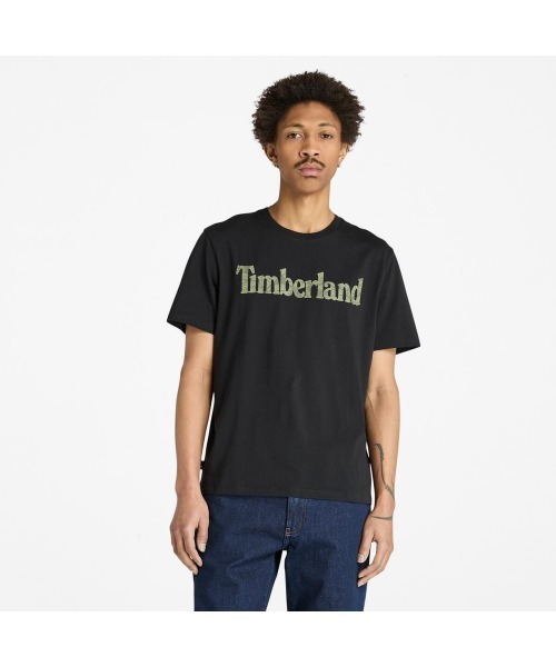 Timberland(ティンバーランド)の「半袖 フローラル ロゴ Tシャツ メンズ(Tシャツ/カットソー・メンズ・ブラック・SMALL/MEDIUM/LARGE/X-LARGE/XX-LARGE/X-SMALL/XXX-LARGE)」の1枚目の写真