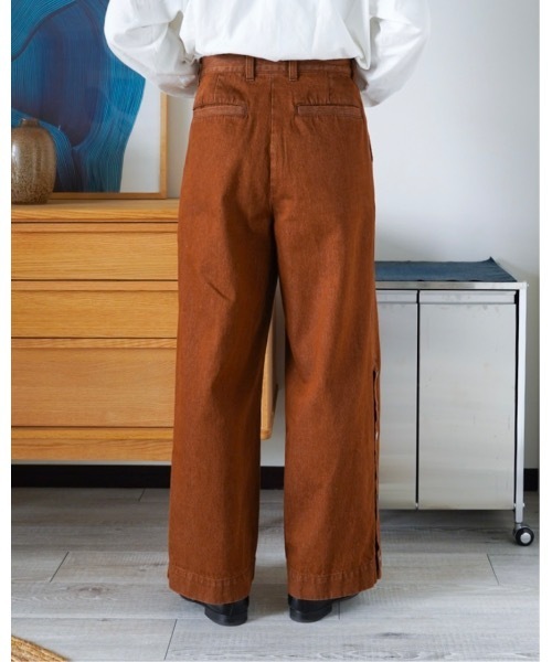 ZOZOMARKET（ゾゾマーケット）の「ZOZOMARKET by idaka-サイドボタンバギーデニム（デニムパンツ・メンズ・ブラウン・マルチサイズ）」の3枚目の写真