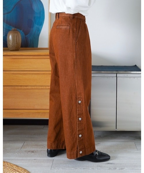 ZOZOMARKET（ゾゾマーケット）の「ZOZOMARKET by idaka-サイドボタンバギーデニム（デニムパンツ・メンズ・ブラウン・マルチサイズ）」の4枚目の写真