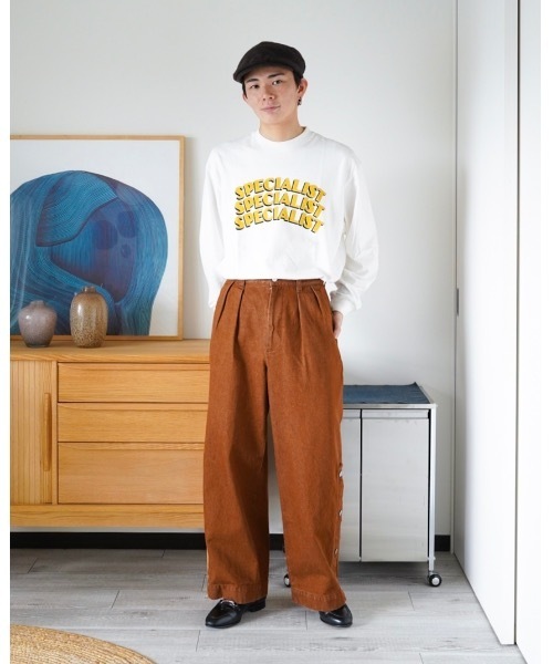 ZOZOMARKET（ゾゾマーケット）の「ZOZOMARKET by idaka-サイドボタンバギーデニム（デニムパンツ・メンズ・ブラウン・マルチサイズ）」の9枚目の写真