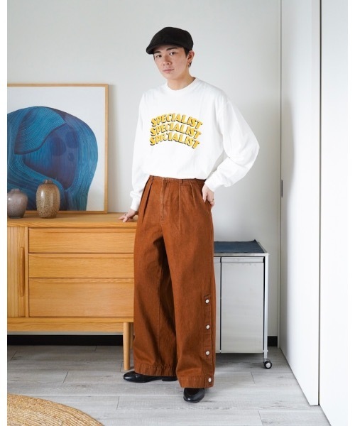 ZOZOMARKET（ゾゾマーケット）の「ZOZOMARKET by idaka-サイドボタンバギーデニム（デニムパンツ・メンズ・ブラウン・マルチサイズ）」の10枚目の写真