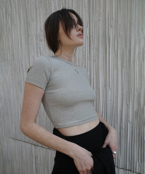 トップス CLANE LOGO CROPPED TIGHT TEE LOGO CROPPED TIGHT TEE（Tシャツ/カットソー）｜CLANE（クラネ