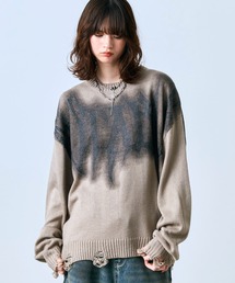 ダメージ加工 グラフティアート グランジニット メンズ レディース ユニセックス