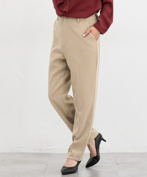 Honeys(ハニーズ)の「【ストレッチ・マシンウォッシャブル・イージーケア】センタープレスパンツ(股下66cm)(スラックス・レディース・ネイビー/ブラック/ダークベージュ/ヘザーチャコール・L/3L/M/LL/S)」の4枚目の写真