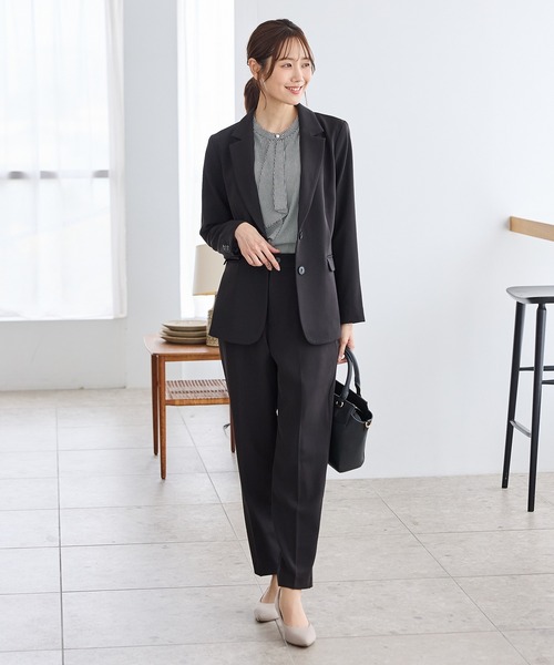 Honeys(ハニーズ)の「【ストレッチ・マシンウォッシャブル・イージーケア】センタープレスパンツ(股下66cm)(スラックス・レディース・ネイビー/ブラック/ダークベージュ/ヘザーチャコール・L/3L/M/LL/S)」の7枚目の写真