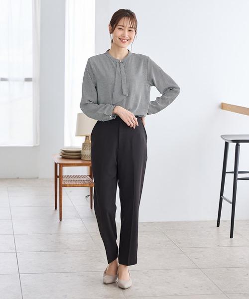 Honeys(ハニーズ)の「【ストレッチ・マシンウォッシャブル・イージーケア】センタープレスパンツ(股下66cm)(スラックス・レディース・ネイビー/ブラック/ダークベージュ/ヘザーチャコール・L/3L/M/LL/S)」の8枚目の写真
