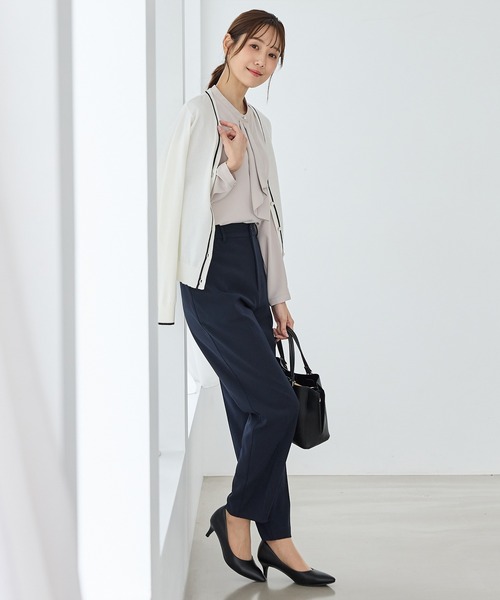 Honeys(ハニーズ)の「【ストレッチ・マシンウォッシャブル・イージーケア】センタープレスパンツ(股下66cm)(スラックス・レディース・ネイビー/ブラック/ダークベージュ/ヘザーチャコール・L/3L/M/LL/S)」の10枚目の写真