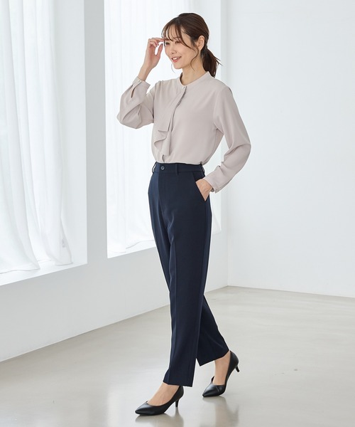 Honeys(ハニーズ)の「【ストレッチ・マシンウォッシャブル・イージーケア】センタープレスパンツ(股下66cm)(スラックス・レディース・ネイビー/ブラック/ダークベージュ/ヘザーチャコール・L/3L/M/LL/S)」の11枚目の写真