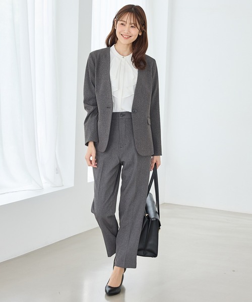 Honeys(ハニーズ)の「【ストレッチ・マシンウォッシャブル・イージーケア】センタープレスパンツ(股下66cm)(スラックス・レディース・ネイビー/ブラック/ダークベージュ/ヘザーチャコール・L/3L/M/LL/S)」の13枚目の写真