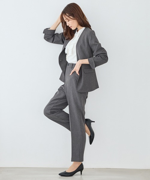 Honeys(ハニーズ)の「【ストレッチ・マシンウォッシャブル・イージーケア】センタープレスパンツ(股下66cm)(スラックス・レディース・ネイビー/ブラック/ダークベージュ/ヘザーチャコール・L/3L/M/LL/S)」の14枚目の写真