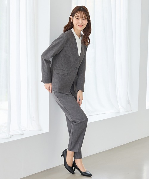 Honeys(ハニーズ)の「【ストレッチ・マシンウォッシャブル・イージーケア】センタープレスパンツ(股下66cm)(スラックス・レディース・ネイビー/ブラック/ダークベージュ/ヘザーチャコール・L/3L/M/LL/S)」の15枚目の写真