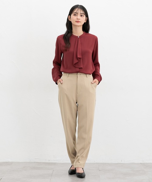 Honeys(ハニーズ)の「【ストレッチ・マシンウォッシャブル・イージーケア】センタープレスパンツ(股下66cm)(スラックス・レディース・ネイビー/ブラック/ダークベージュ/ヘザーチャコール・L/3L/M/LL/S)」の17枚目の写真