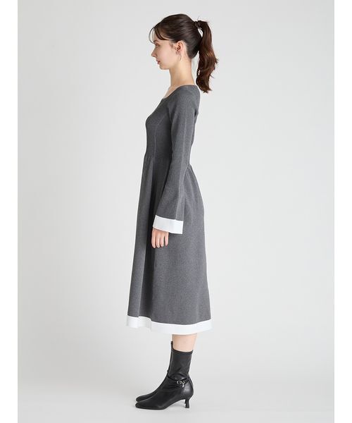 CELFORD（セルフォード）の「ベルスリーブホールガーメントニットワンピース（ワンピース・レディース・グレー/ブラック/レッド・36）」の6枚目の写真