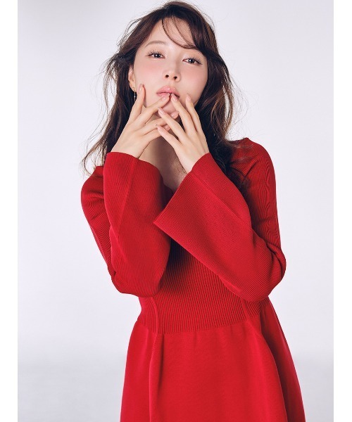 セール】ベルスリーブホールガーメントニットワンピース（ワンピース