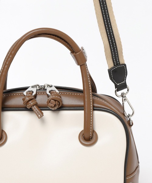 BAYFLOW（ベイフロー）の「レザー配色ボストン（ハンドバッグ・レディース・バーガンディー/ブラック/オフホワイト・FREE）」の10枚目の写真