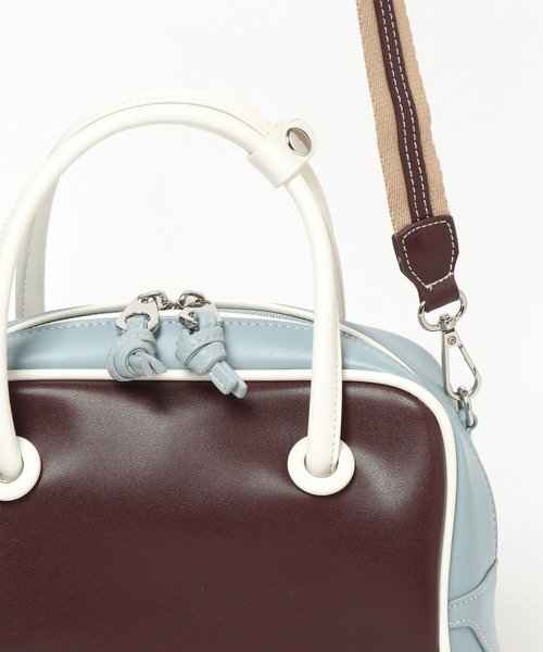 BAYFLOW（ベイフロー）の「レザー配色ボストン（ハンドバッグ・レディース・バーガンディー/ブラック/オフホワイト・FREE）」の12枚目の写真