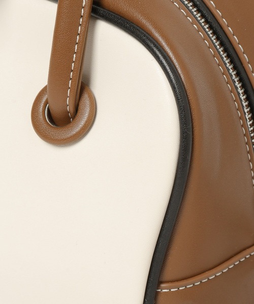 BAYFLOW（ベイフロー）の「レザー配色ボストン（ハンドバッグ・レディース・バーガンディー/ブラック/オフホワイト・FREE）」の6枚目の写真