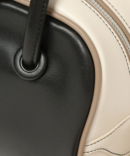 BAYFLOW（ベイフロー）の「レザー配色ボストン（ハンドバッグ・レディース・バーガンディー/ブラック/オフホワイト・FREE）」の7枚目の写真