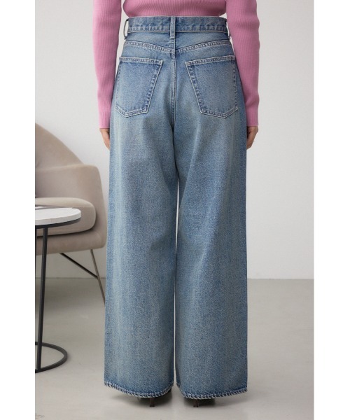 クロスウエストワイドストレートデニム　ライトブルー　2 クロスウエストワイドストレートデニム ライトブルー 2 クロスウエスト