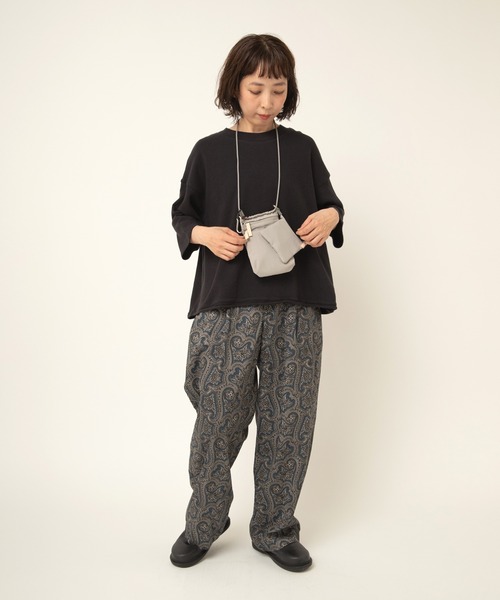 renページ R4373 ヴィンテージペイズリーパンツ(F チャコールベース