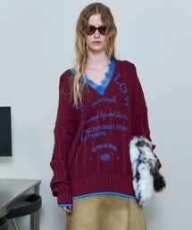 メゾンスペシャル ユニセックス 赤 ニットセーター UNISEX》Super120s High Gauge Prime-Over Mock Neck Knit