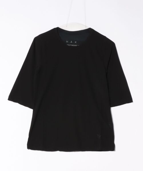 H.A.K(ハク)の「ウルティマコットン強撚天竺半袖カットソー(Tシャツ/カットソー・レディース・ブラック/ホワイト/グレー/チャコール・FREE)」の2枚目の写真