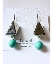 【Le soleil】爽快　スワロフスキーパールピアス(MA)