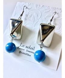 【Le soleil】爽快 スワロフスキーパールピアス(MA)