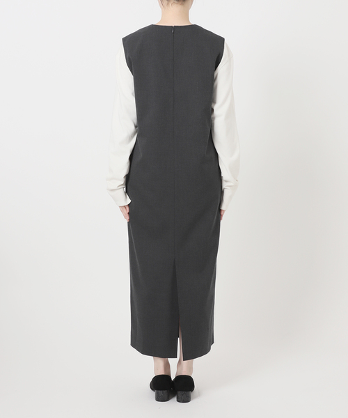 WEB限定/追加》TR Vネックジャンパースカート（ワンピース）｜SLOBE